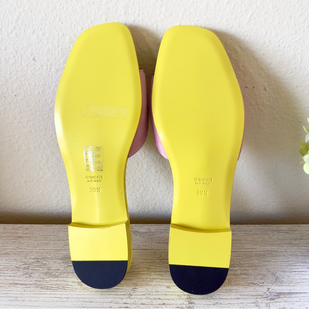 New Gucci Interlocking G leather suede slide sandals size IT 39.5, US 9.5 - Picture 7 of 11